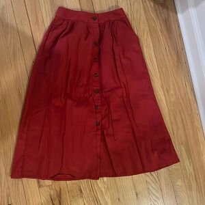 Red Madewell Midi Skirt